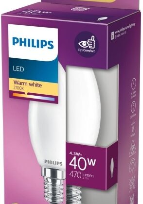 Lâmpada LED B35 E14 4,3W Branco Q. 2700K 470Lm - PHILIPS
