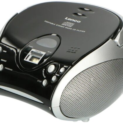 Rádio Portátil SCD-24 c/ Leitor de CD (Preto/Prateado) - LENCO