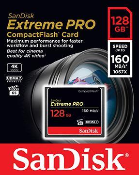 Cartão de Memória Extreme Pro CF 128GB - SANDISK