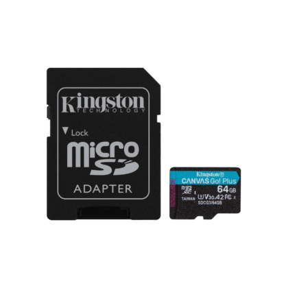 Micro SD Kingston Canvas Go Plus 64GB class10 UHS-I U3 V30 A2(170MB/s-70MB/s)