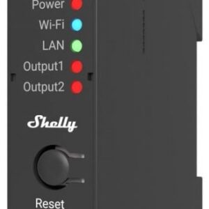 Módulo p/ Calha DIN c/ 2 Relés para Automação Wi-Fi/BT/LAN 110/240VAC 2x16A 2x 16A - Shelly PRO 2
