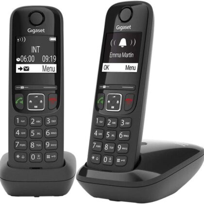 Telefone Digital DUO s/ Fios Gigaset AS690 (Preto) - SIEMENS