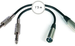 Cabo Áudio 2x Jack 6,3mm Macho - 2 XLR Macho 1,5m - FONESTAR