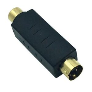 Ficha Adaptadora Mini DIN 4 Macho - RCA Fêmea - FONESTAR