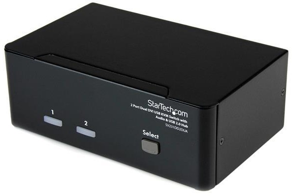 Switch SV231DD2DUA KVM DVI-I Preto (2048x1536) - STARTECH