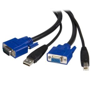 Cabo KVM USB A/VGA Macho – USB B/VGA Fêmea Preto (1,8 mts) – STARTECH