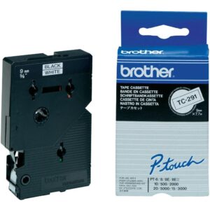 Fita Original TC-291 Preto Sobre Branco (7,7mts/0,9cm) – BROTHER
