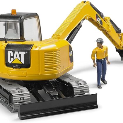 Cat Mini Escavadora c/ figura - BRUDER