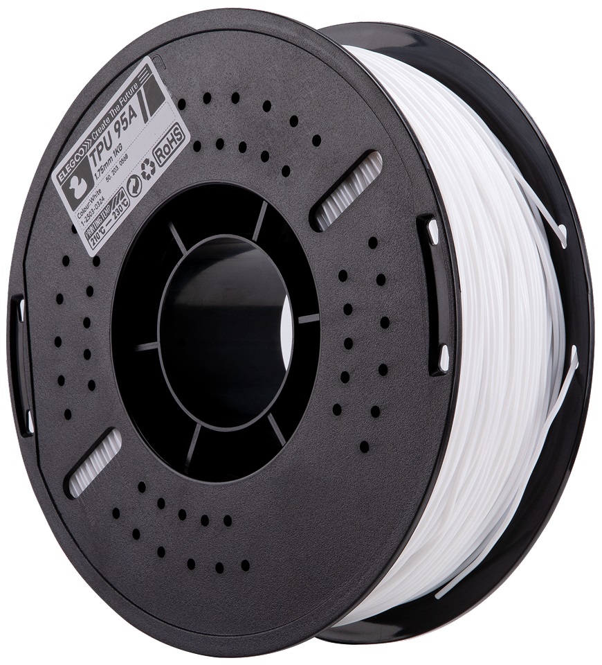Filamento de Impressão 3D TPU 1,75mm 1Kg (Branco) - ELEGOO