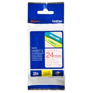 Fita Laminada TZe-252 Vermelho Sobre Branco (8 mts/2,4cm) - BROTHER