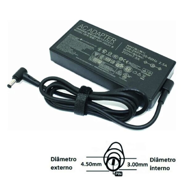 Transformador Original Asus 20V 7.5A 150W 4.5mm*3.0mm