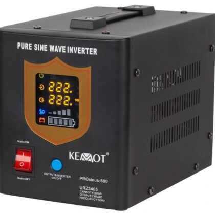 Conversor 12V - 220V 500W (ONDA PURA) Estabilizador Tensão c/ Função Carregamento Bateria (Preto)