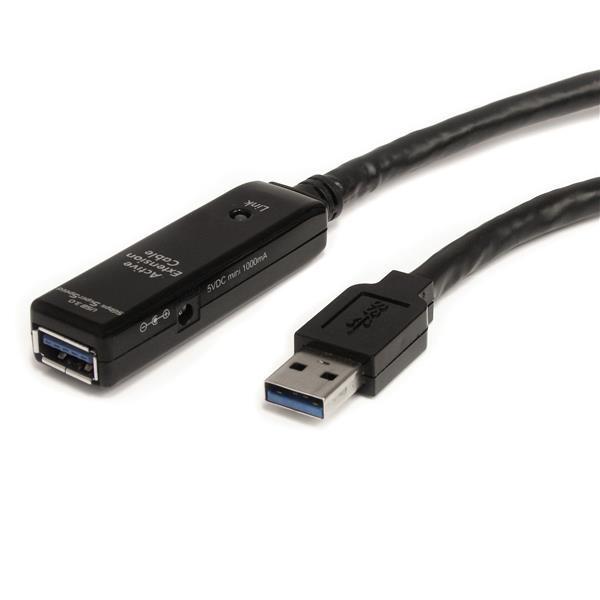 Cabo USB A Macho - Fêmea (3 mts) Preto - STARTECH