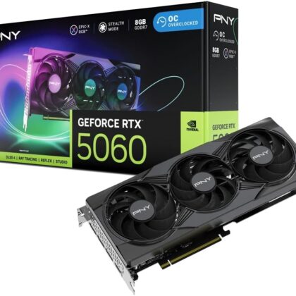 Placa Gráfica GeForce RTX 5060 Gaming RGB Triple Fan OC 8GB GDDR7 DLSS4 - PNY