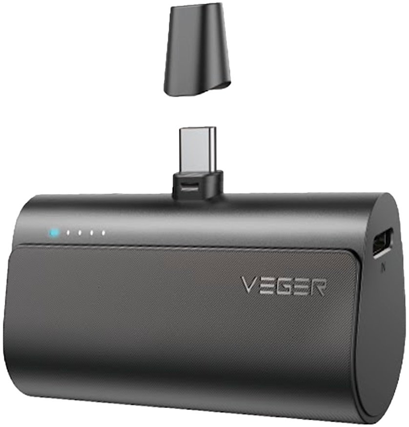 Mini PowerBank 5000mAh USB-C (Preto) - VEGER