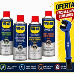 Pack Motoqueiro 4x Spray´s (Limpa Correntes, Travões, Massa Correntes e Renovador Silicone) - WD-40