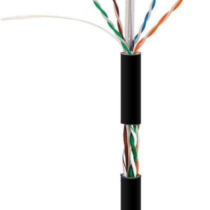 Bobine Cabo U/UTP CU Cat.6a AWG23 Exterior Cobre Ø7.2 ±0.3mm Preto (500 mts) - NIMO