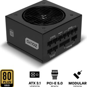 Fonte de Alimentação ATX GM750 750W 80 Plus Gold Full Modular (Preta) – ZOLYD