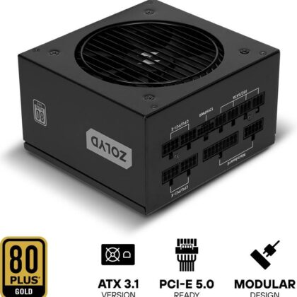 Fonte de Alimentação ATX GM750 750W 80 Plus Gold Full Modular (Preta) - ZOLYD