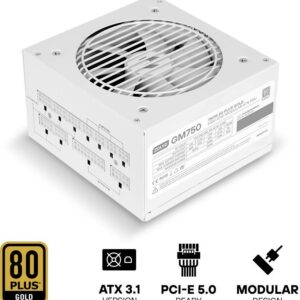 Fonte de Alimentação ATX GM750 750W 80 Plus Gold Full Modular Branca - ZOLYD
