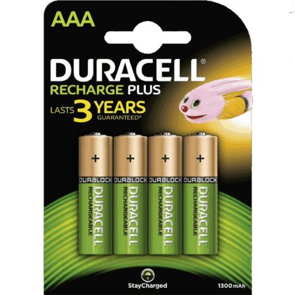 Pilhas Duracell AAA Recarregavel (Pack - 4 Pilhas)