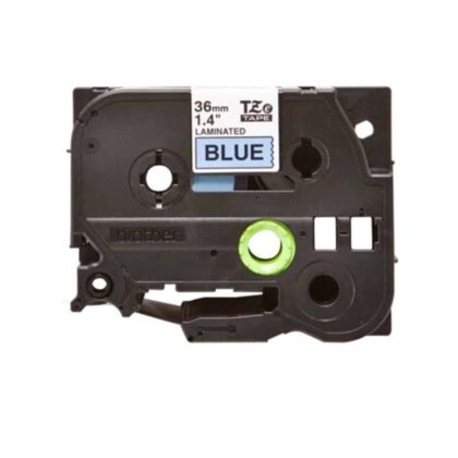 Fita Original Brother TZe561 Laminada Texto Preto em Fundo Azul 36mm x 8 metros