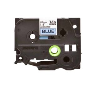 Fita Original Brother TZe561 Laminada Texto Preto em Fundo Azul 36mm x 8 metros