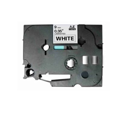 Fita Compatível Brother TZe221 Laminada Texto Preto em Fundo Branco 9mm x 8 metros