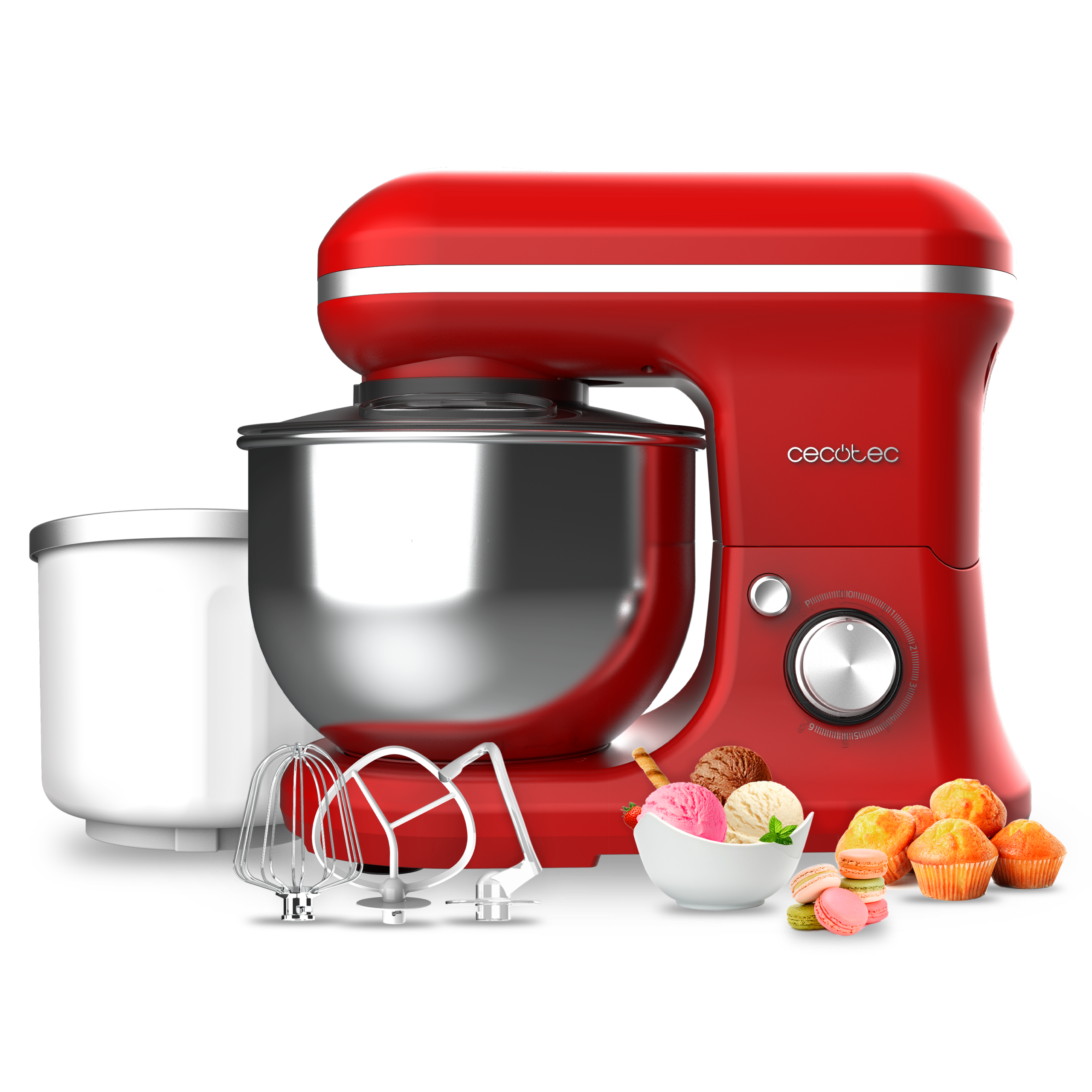 Batideira amassadeira Cecomixer Merengue 5L 1200 Ice-Cream Red