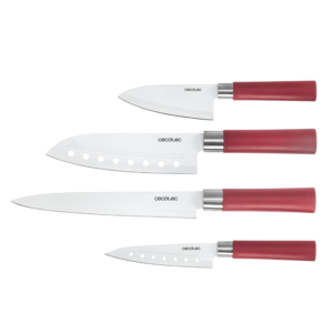 Conjunto 4 facas santoku com revestimento cerâmico