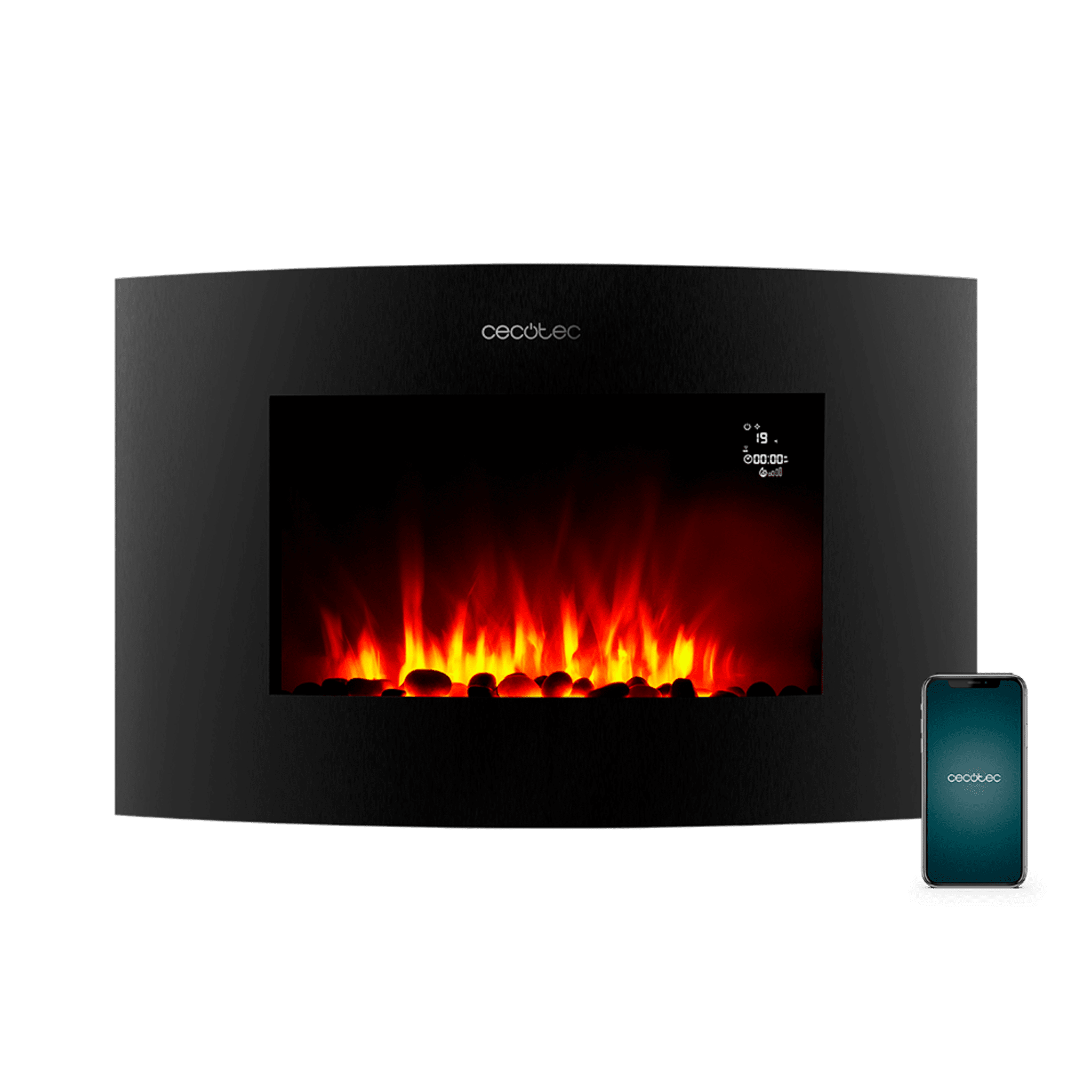 Lareira elétrica ReadyWarm 3550 Curved Flames Connected